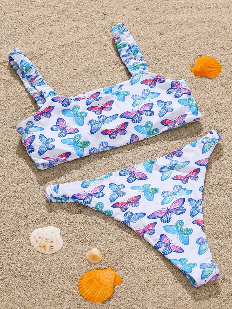 Animal Butterfly Med Tryk Polstret Bikini Holiday Beach Badedragter Til Kvinder