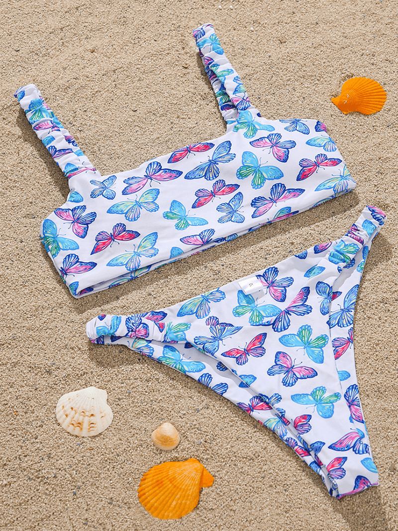Animal Butterfly Med Tryk Polstret Bikini Holiday Beach Badedragter Til Kvinder