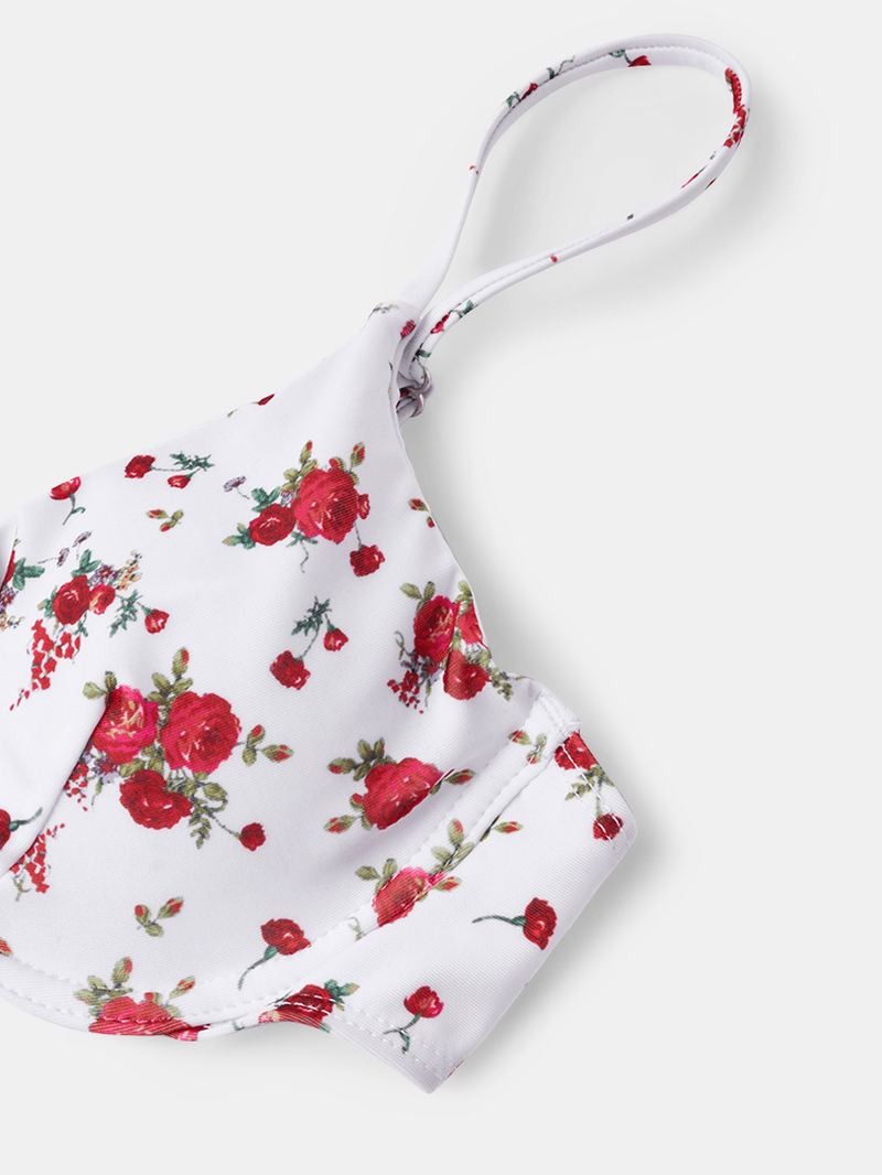 Blomsterprint Justerbare Stropper Summer Beach Bikini Sæt