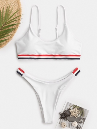 Dame Stribet Trim Badetøj Stringbikini