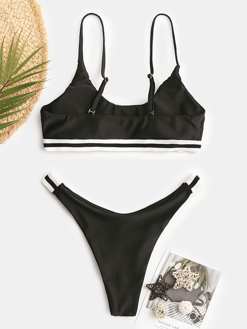 Dame Stribet Trim Badetøj Stringbikini