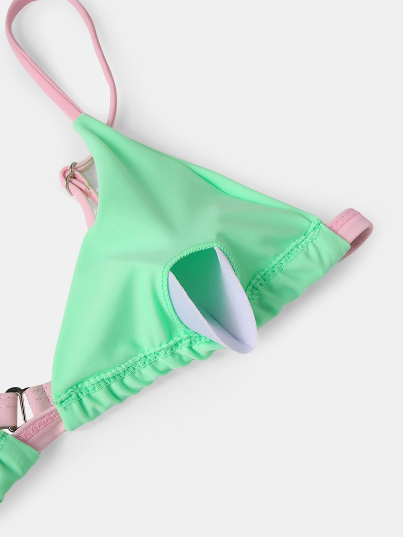 Kvinder Patchwork Spaghetti Stropper Rygløse Stringtrosbikini