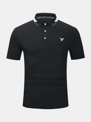 Herre 100% Bomuld Business Button Lukning Casual Golf Shirts