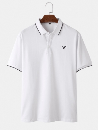 Herre 100% Bomuld Knap Lukning Ensfarvede Casual Golf Skjorter