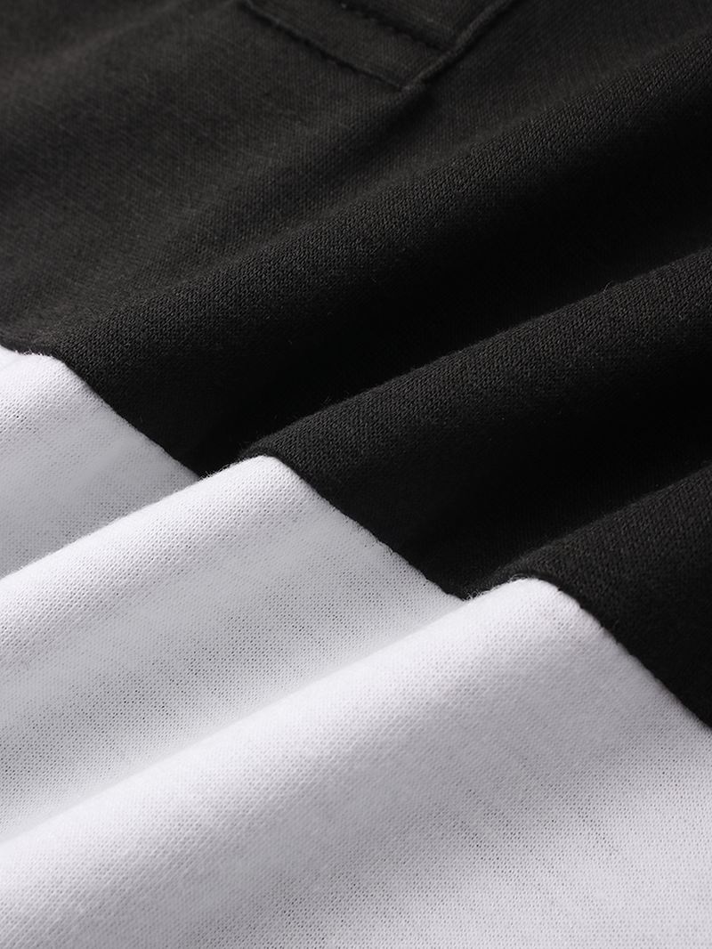 Herre Business Patchwork-knapper Casual Golfskjorter I Bomuld