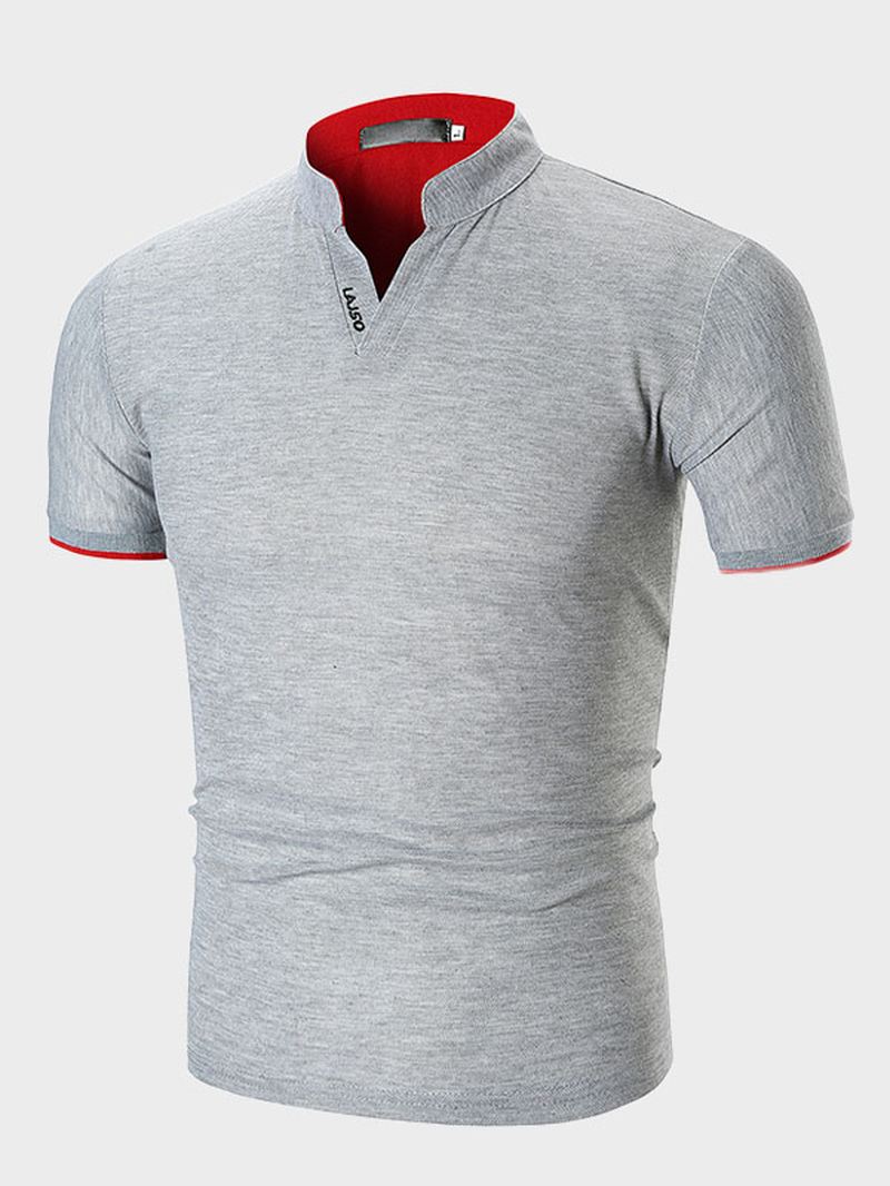 Herre New Youth Mode Loose Stand Collar Tide T-shirts