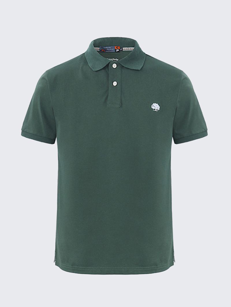Herre Sommer Plus Størrelse Pure Color Golf Shirt Turn-down Krave Løse Kortærmede Toppe