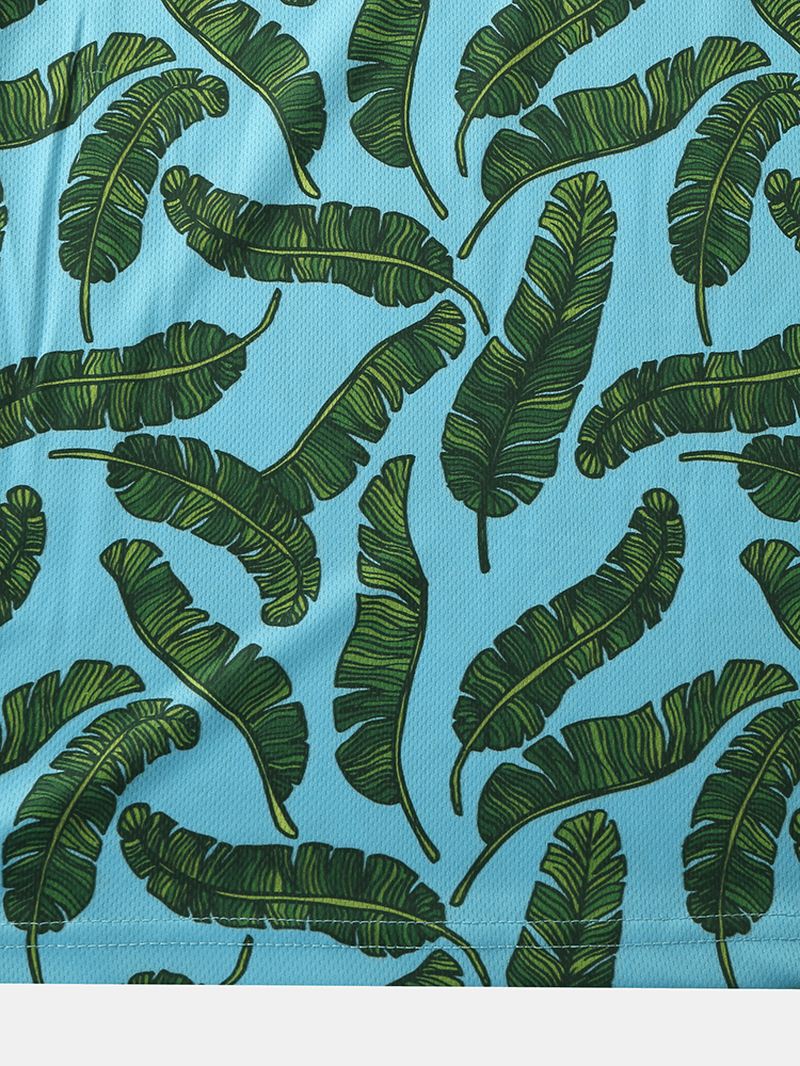 Mænd Casual Holiday Banana Leaf Med Tryk Golf Shirt