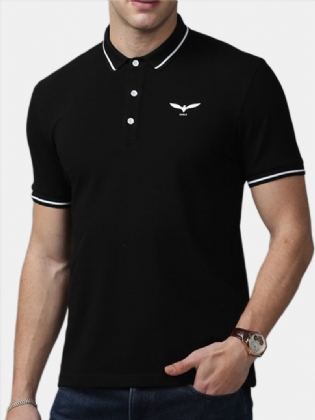 Mænds Nye Business Bomulds-kortærmede Broderede Golf-afslappede T-shirts