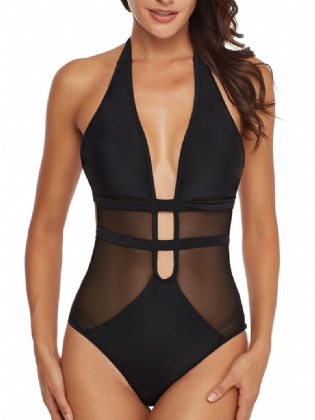 One Pieces Black Mesh Hollow Badetøj