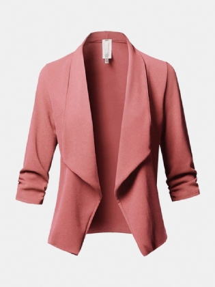 Kvinder Ensfarvet Sjalkrave Elegante Blazere