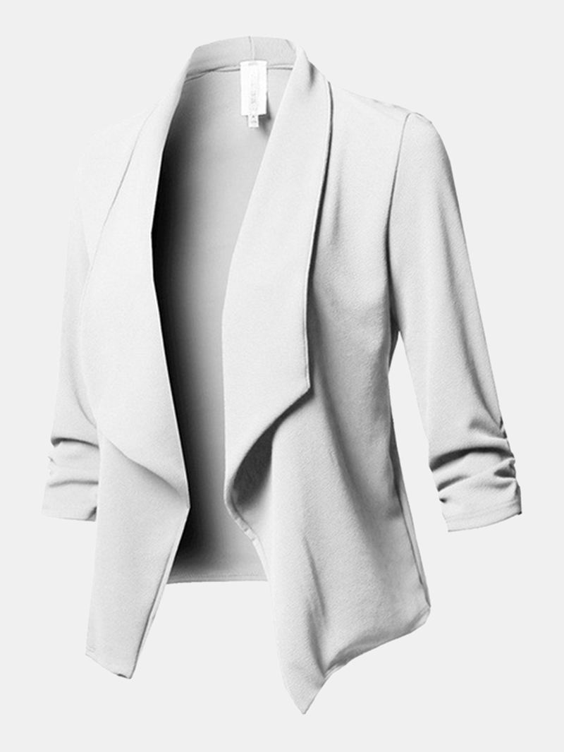 Kvinder Ensfarvet Sjalkrave Elegante Blazere