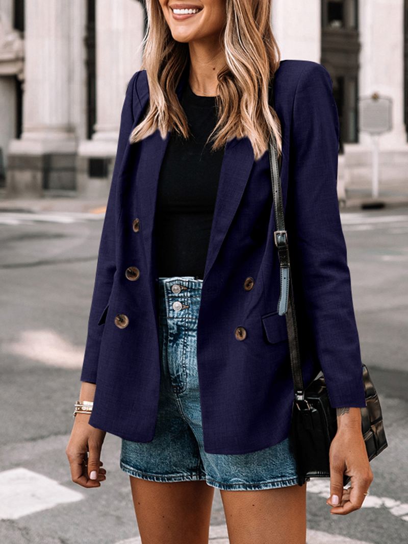 Kvinder Lapel Langærmet Splejset Solid Casual Mode Daglig Workwear Suit