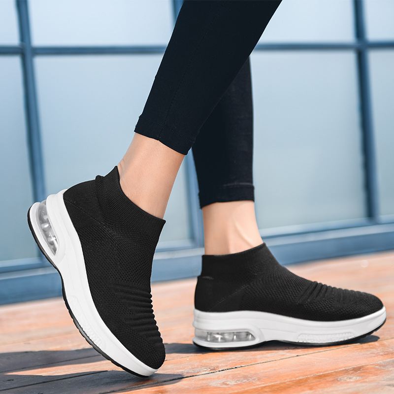 Dame Mesh Åndbar Elastisk Bånd Rocker Sole Polstrede Sko