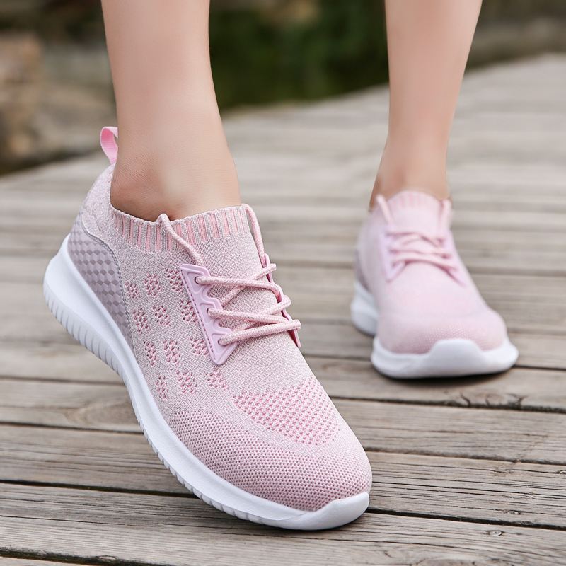 Kvinder Casual Åndbar Strikket Letvægts Skridsikre Sneakers