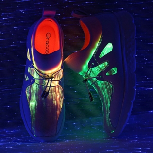 Lys Op Sko Usb Opladning Farverige Led Walking Sneakers