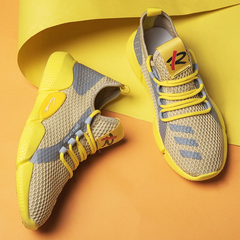 Mænd Colorblock Mesh Stof Åndbar Sport Casual Running Sneakers