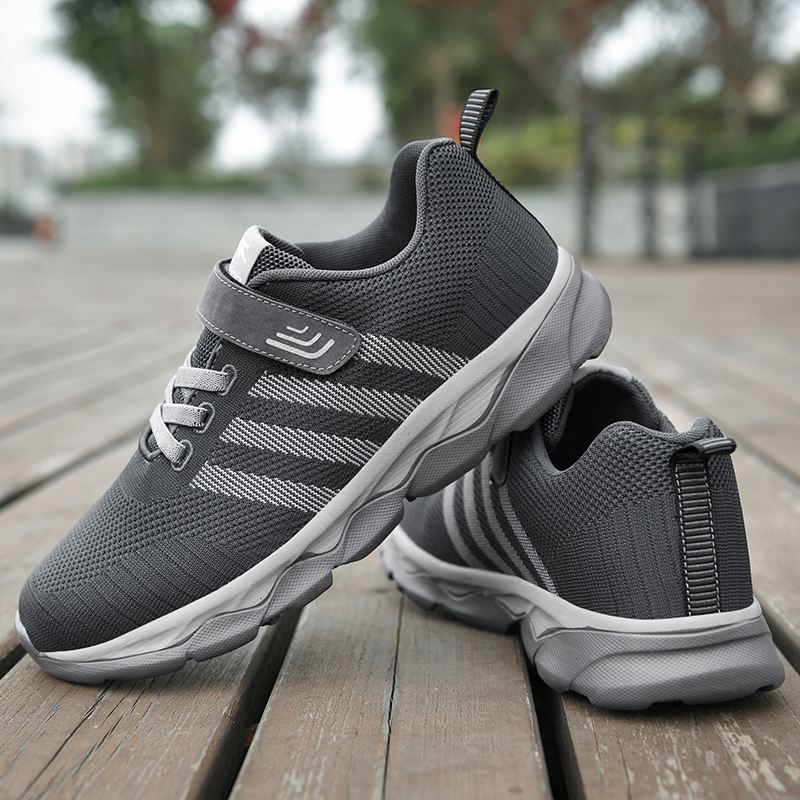 Mænd Kintted Stof Stribet Detalje Casaul Skridsikre Løbesneakers