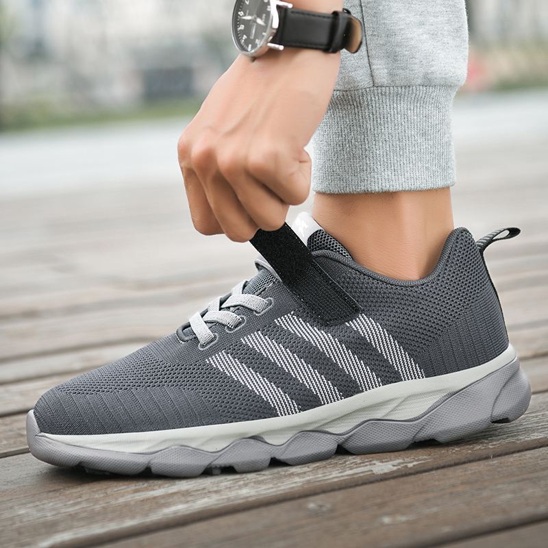 Mænd Kintted Stof Stribet Detalje Casaul Skridsikre Løbesneakers