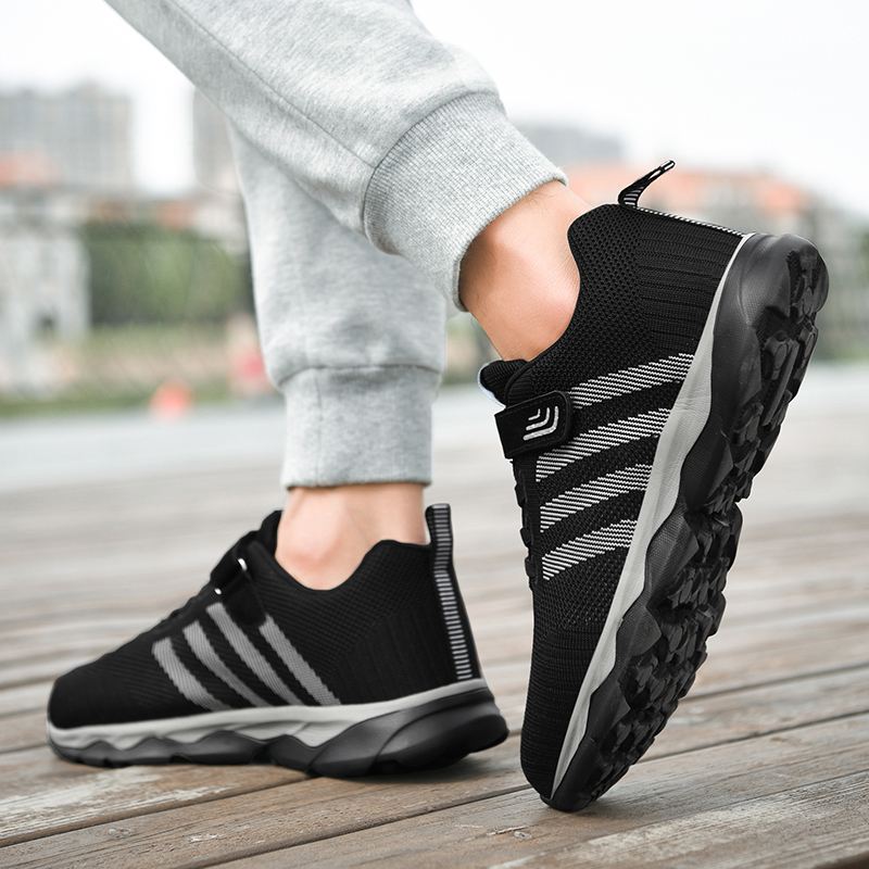 Mænd Kintted Stof Stribet Detalje Casaul Skridsikre Løbesneakers