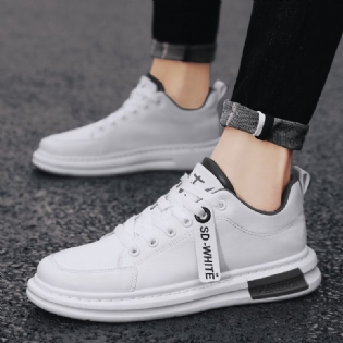 Mænd Læder Åndbar Blød Sål Brief Pure Color Casual Sportssko