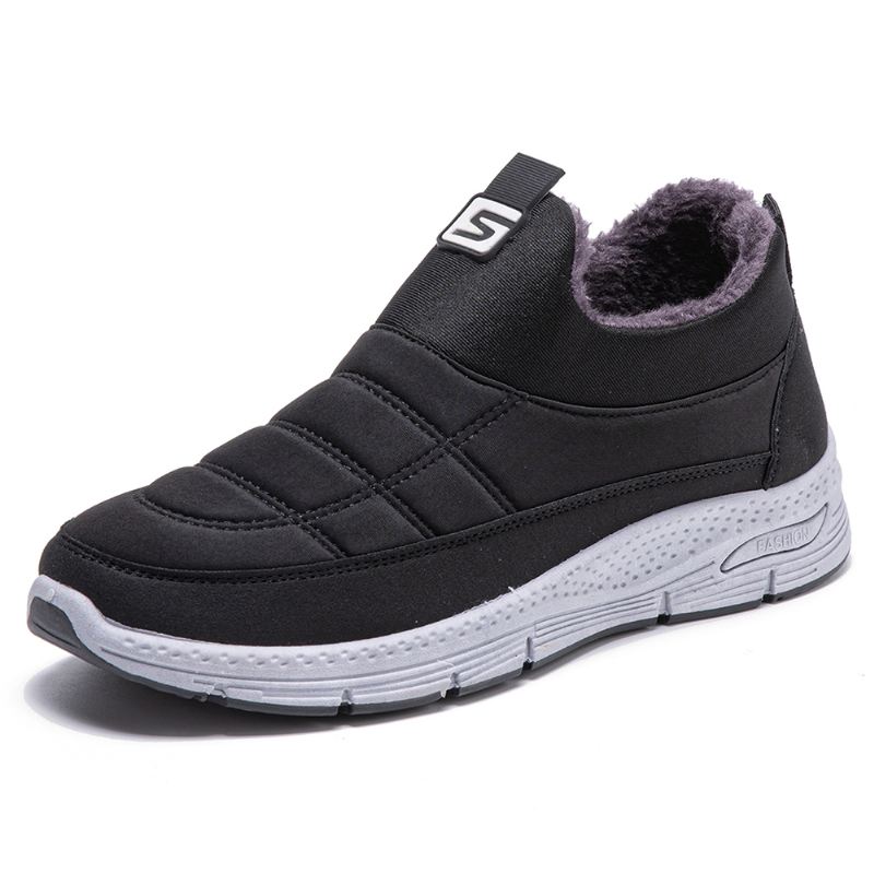 Mænd Soft Sole Skridsikker Plus Velvet Thicken Varme Udendørs Løbesko