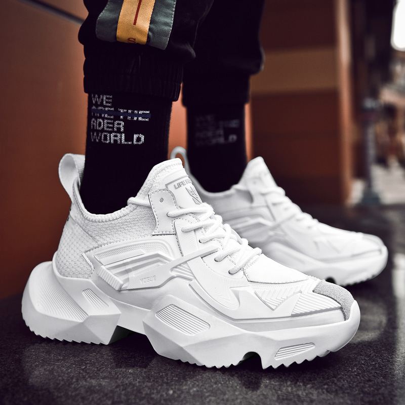 Mænd Stilfuldt Åndbart Stof Splejsning Slip Ressiatnt Casual Sports Sneakers