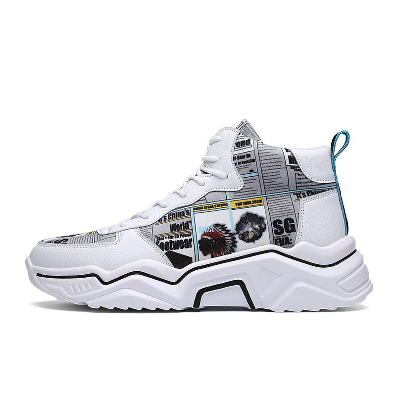 Mænd Stilfuldt Mønster Stof Læder Splejsning Bærbare Sport Casual Sneakers