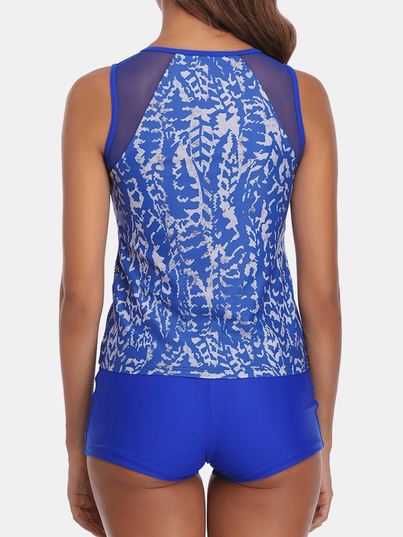 Kvinder Med Tryk Blonde Tankini Cover Mave Hawaii Beach Badedragter