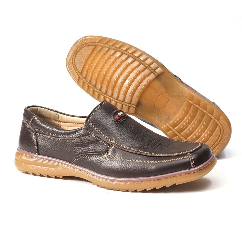 Mænd Ægte Ko Læder Slip-on Blød Sål Skridsikre Casual Oxfords