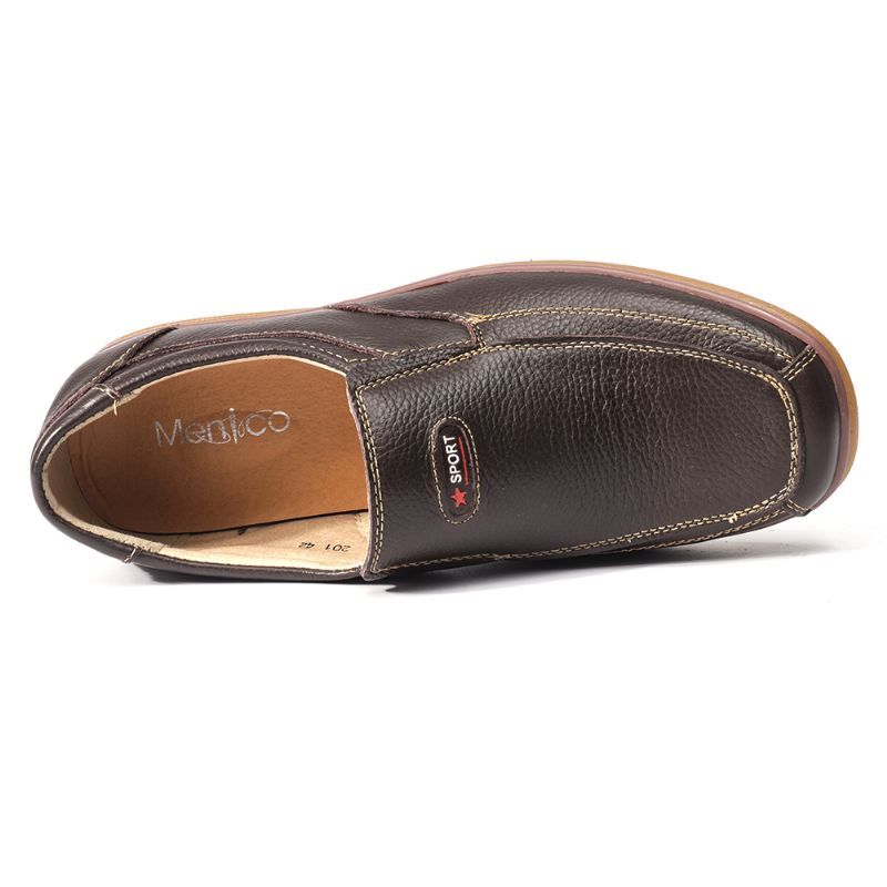 Mænd Ægte Ko Læder Slip-on Blød Sål Skridsikre Casual Oxfords