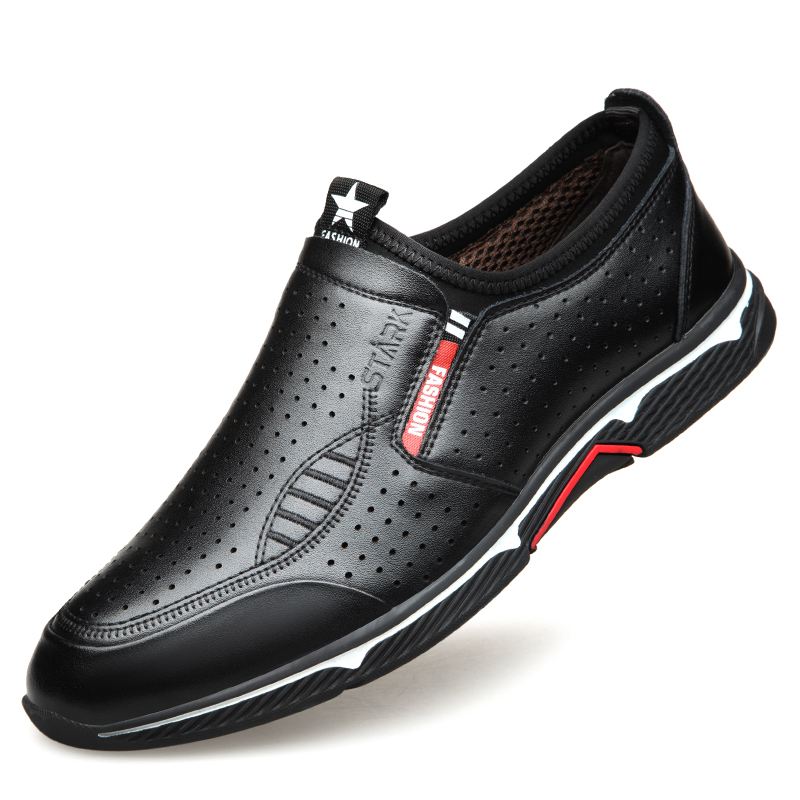 Mænd Ægte Læder Åndbar Hule Casual Business Loafers