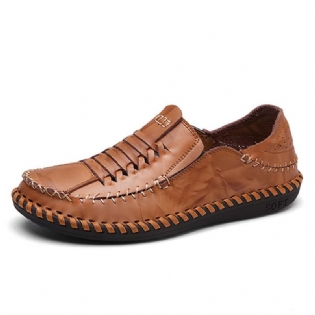 Mænd Ægte Læder Håndsømning Vævet Stil Oxfords Sko