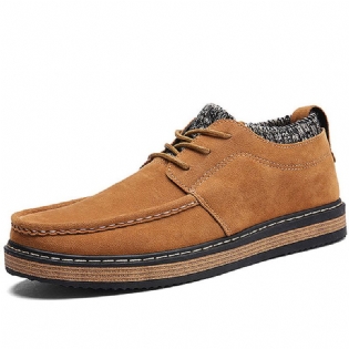 Mænd Brogue Style Strikket Ruskind Blød Sål Varm Oxfords Sko