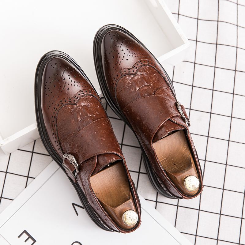 Mænd Broguo Retro Metal Spænde Bærbare Formelle Business Casual Sko