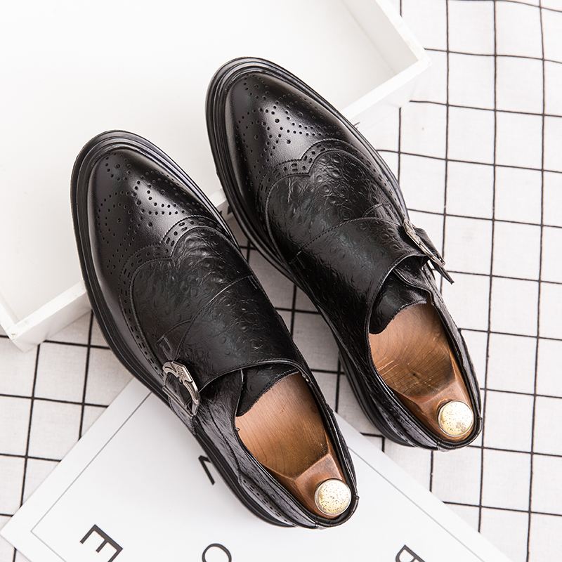 Mænd Broguo Retro Metal Spænde Bærbare Formelle Business Casual Sko