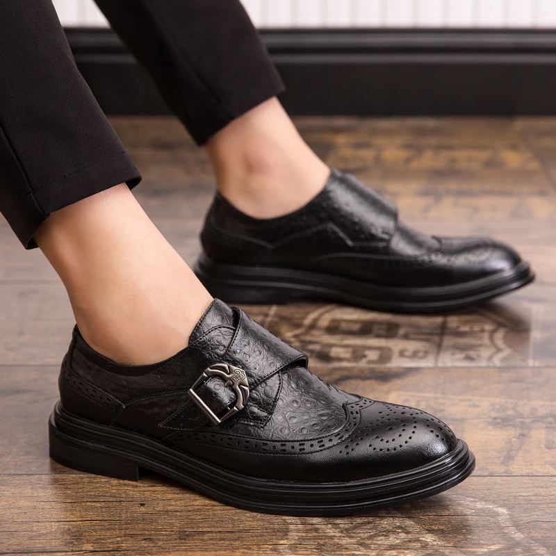 Mænd Broguo Retro Metal Spænde Bærbare Formelle Business Casual Sko