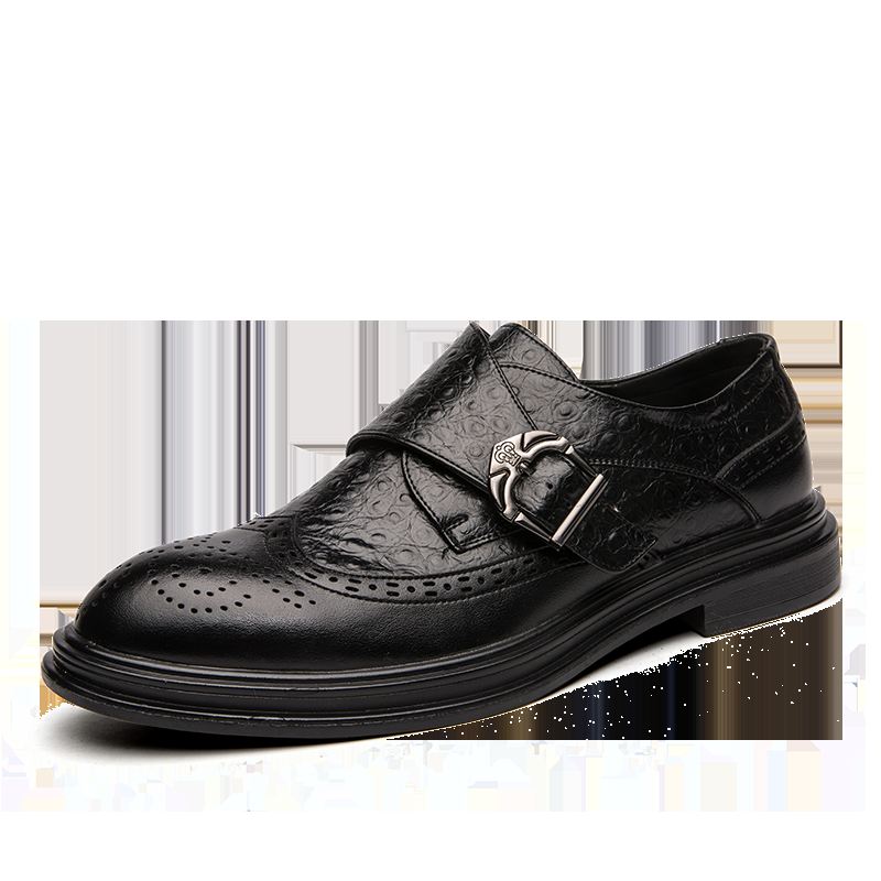 Mænd Broguo Retro Metal Spænde Bærbare Formelle Business Casual Sko