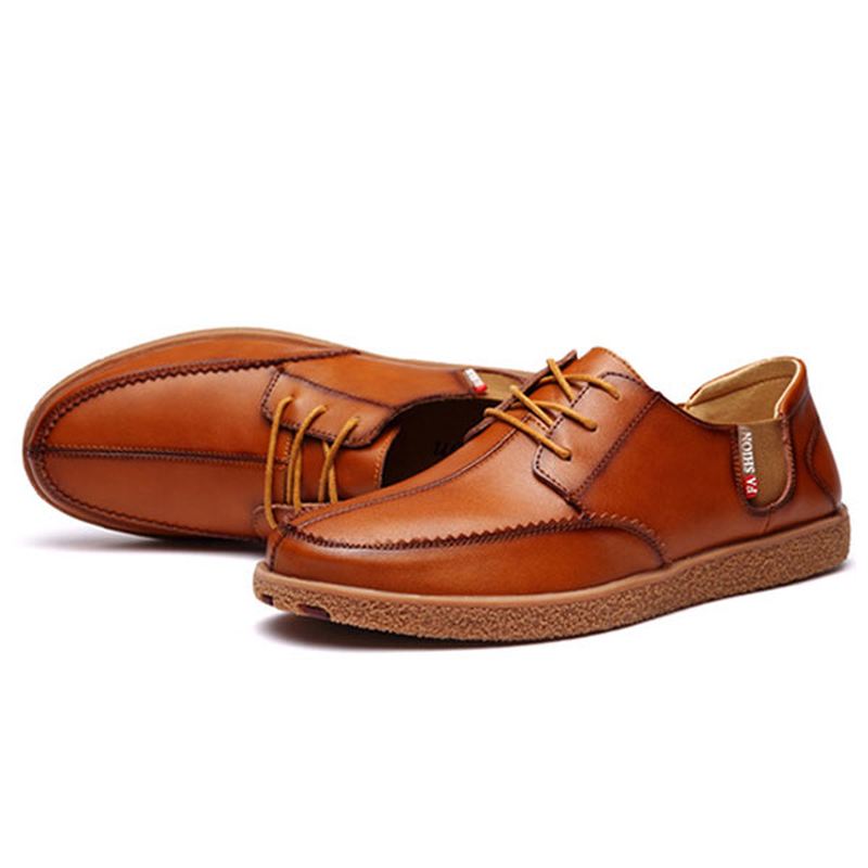 Mænd Casual Ægte Læder Casual Slip On Business Oxfords
