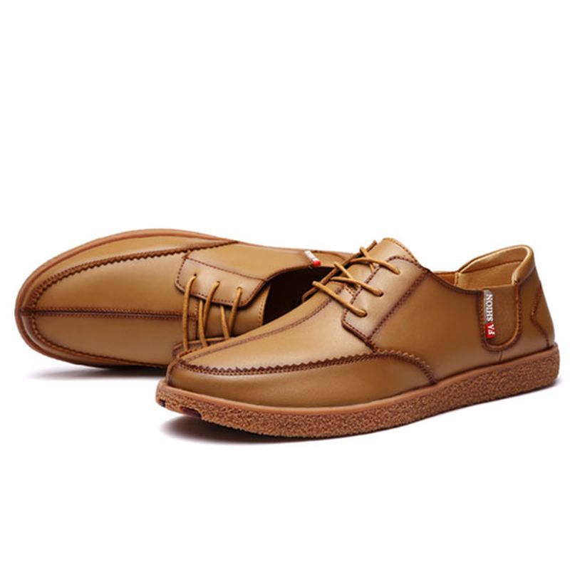 Mænd Casual Ægte Læder Casual Slip On Business Oxfords