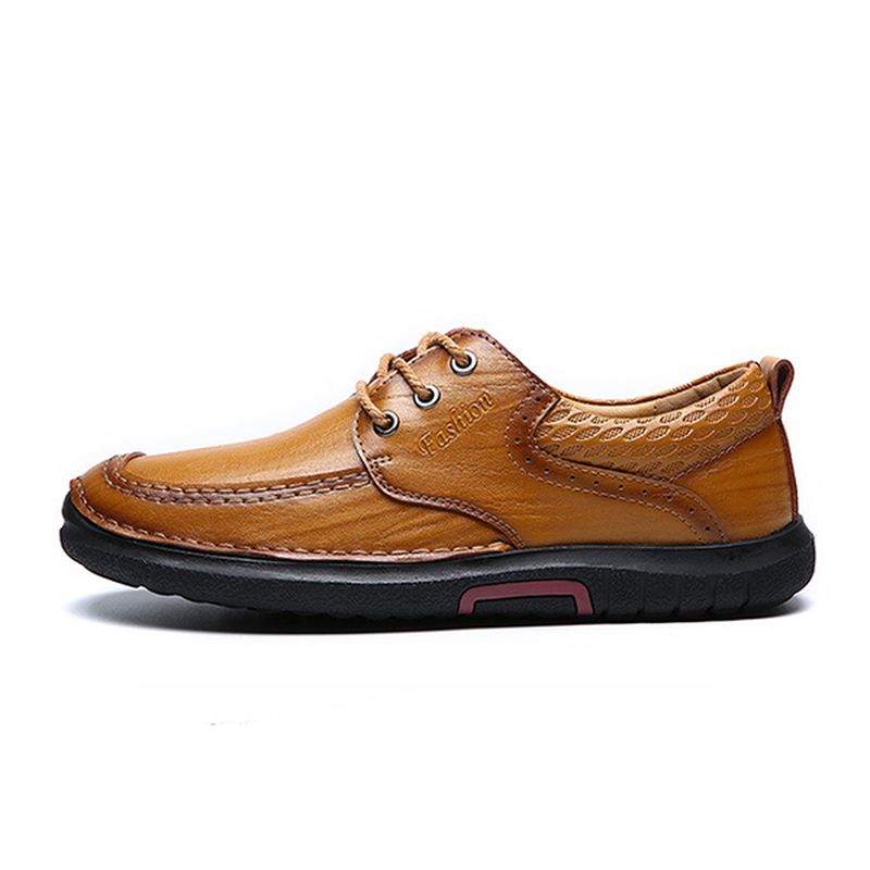 Mænd Casual Blød Sål Ægte Læder Oxfords Sko Med Snøre