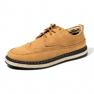 Mænd Casual Retro Britisk Stil Læder Brogue Oxfords Sko