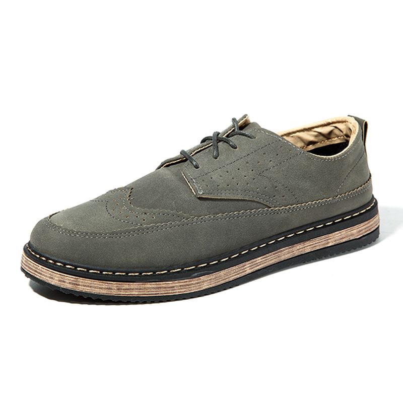 Mænd Casual Retro Britisk Stil Læder Brogue Oxfords Sko