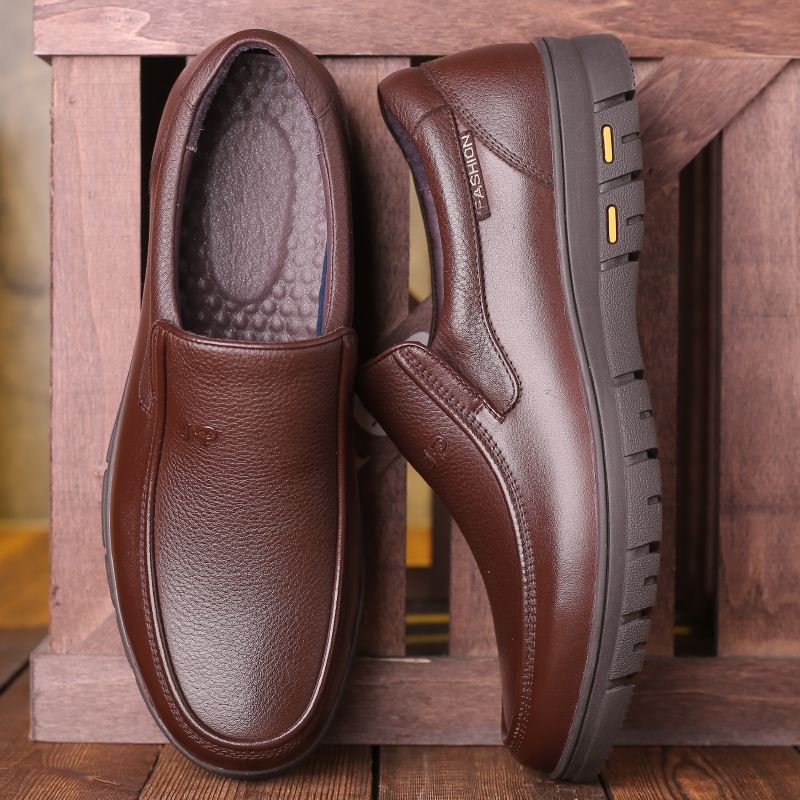 Mænd First Layer Kohud Slip-on Skridsikre Business Dress Sko