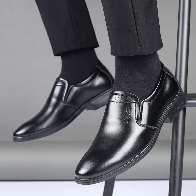Mænd Koskind Læder Spidse Tå Blød Bund Slip På Business Casual Dress Sko