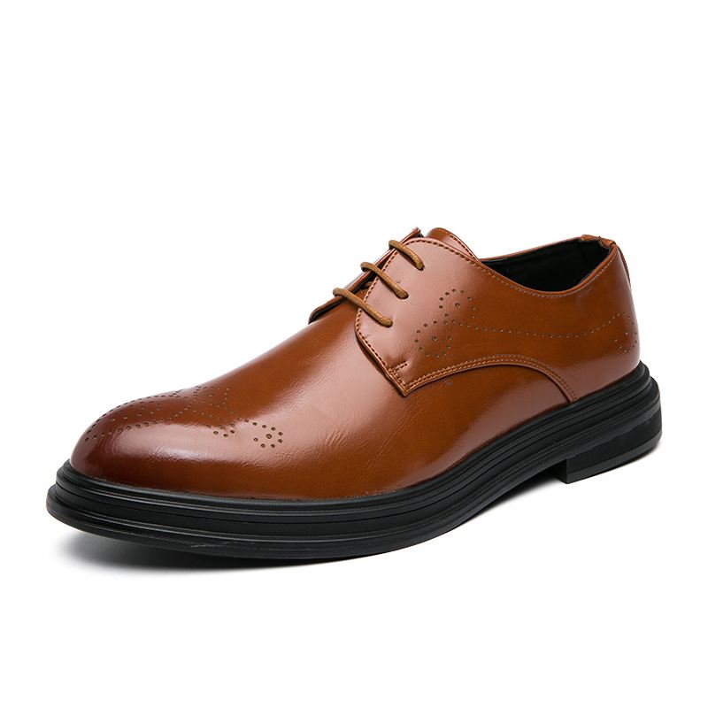 Mænd Læder Åndbar Spidstå Vintage Oxford Casual Business Sko