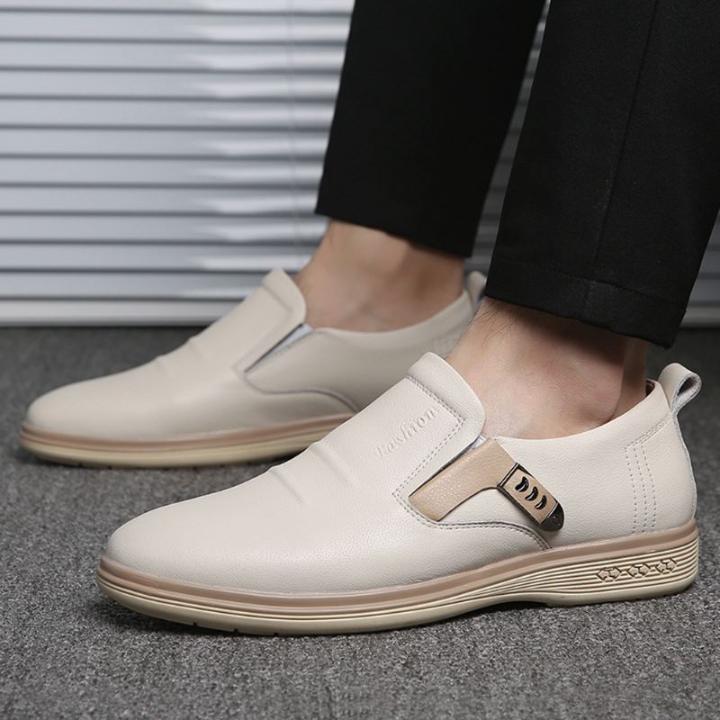 Mænd Microfiber Sommer Åndbar Blød Sål Spænde Dekorer Casual Business Sko