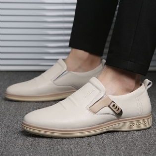 Mænd Microfiber Sommer Åndbar Blød Sål Spænde Dekorer Casual Business Sko