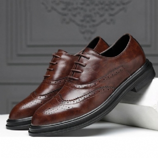 Mænd Mikrofiber Læder Åndbar Spids Tå England Style Casual Business Sko