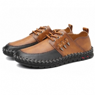 Mænd Retro Håndsyning Bløde Casual Business Læder Oxfords